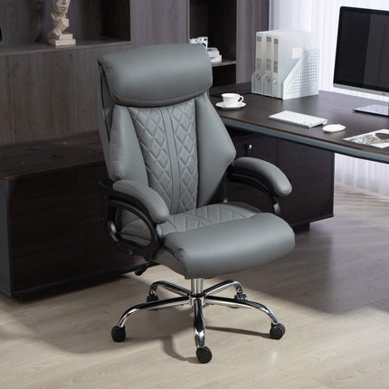 Big and Tall Office Chair, PU Leather, 150 kg, Anthracite