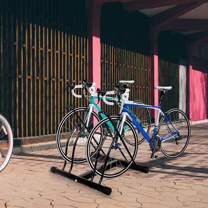 Fahrradständer für 2 Fahrräder – Innen/Außen, Stahl, Schwarz