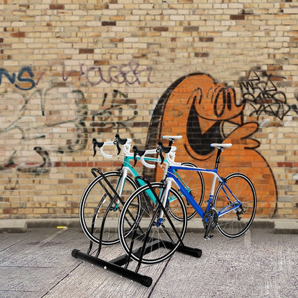 Fahrradständer für 2 Fahrräder – Innen/Außen, Stahl, Schwarz