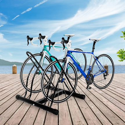 Fahrradständer für 2 Fahrräder – Innen/Außen, Stahl, Schwarz