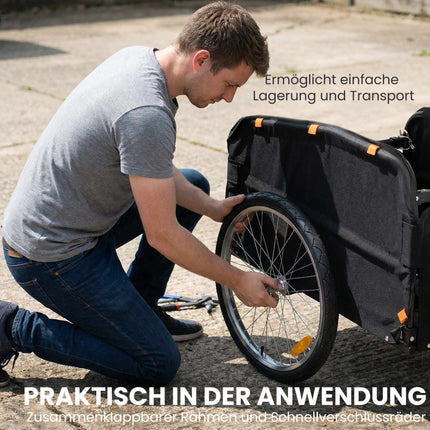 Bike Trailer with 170L Cargo Box, Fits 22"-28" Wheels