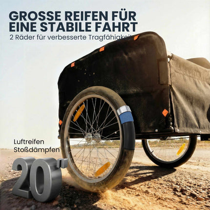 Bike Trailer with 170L Cargo Box, Fits 22"-28" Wheels