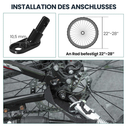 Bike Trailer with 170L Cargo Box, Fits 22"-28" Wheels