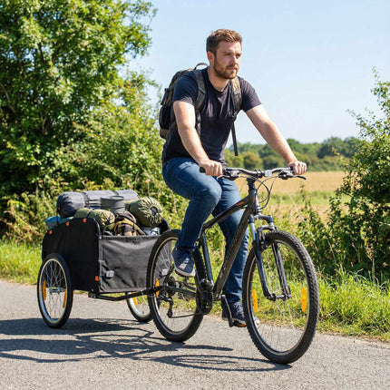 Bike Trailer with 170L Cargo Box, Fits 22"-28" Wheels