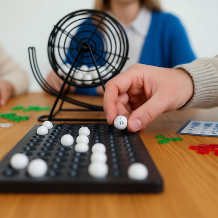Bingo-Spiel mit Lotterietrommel