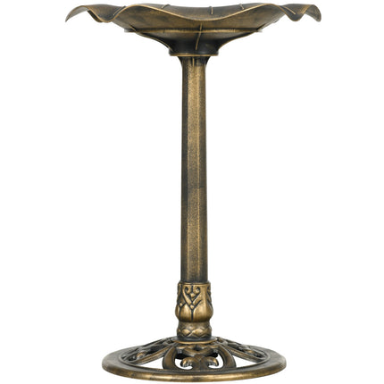 Vogelbad aus Bronze mit Ständer, 71cm, Lotusblatt-Design