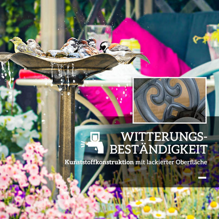 Vogelbad aus Bronze mit Ständer, 71cm, Lotusblatt-Design