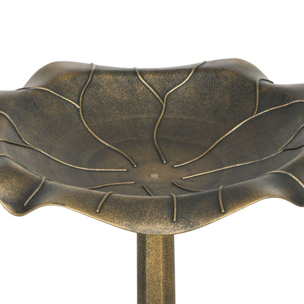 Vogelbad aus Bronze mit Ständer, 71cm, Lotusblatt-Design