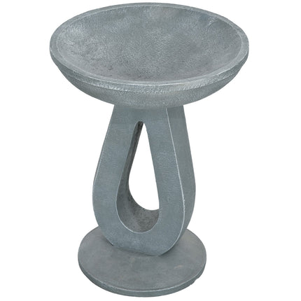 Bain d'oiseaux avec support aspect pierre, mangeoire à oiseaux, bain d'oiseaux sauvages pour jardin et balcon, gris, 51 cm