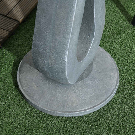 Bain d'oiseaux avec support aspect pierre, mangeoire à oiseaux, bain d'oiseaux sauvages pour jardin et balcon, gris, 51 cm