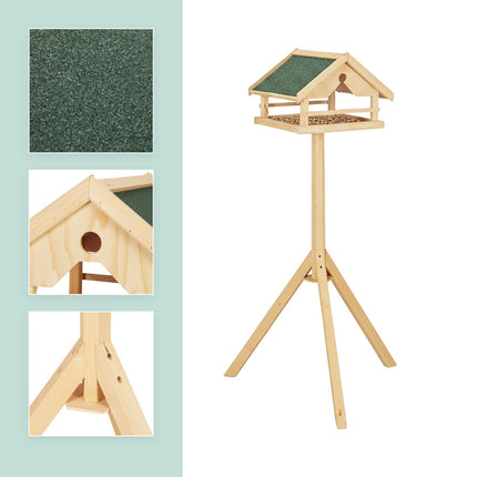 Bird Feeder with Pole – Spruce Wood, Weatherproof