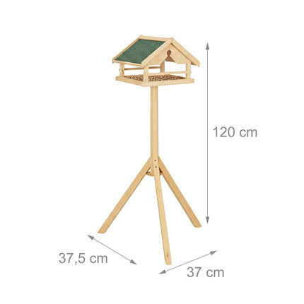 Bird Feeder with Pole – Spruce Wood, Weatherproof
