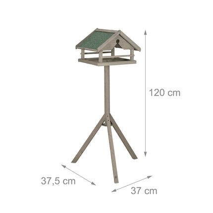Vogelhaus mit Ständer – Fichtenholz, wetterfestes Dach