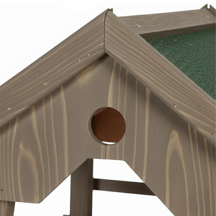 Vogelhaus mit Ständer – Fichtenholz, wetterfestes Dach