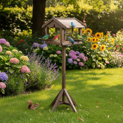Bird Feeder with Stand – Fir Wood, Predator-Resistant