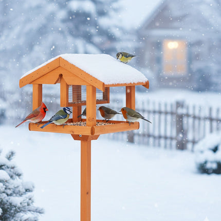 Bird Feeder with Stand – Fir Wood, Weatherproof