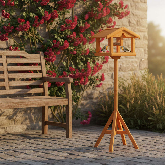 Bird Feeder with Stand – Fir Wood, Weatherproof