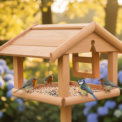 Bird Feeder with Stand – Fir Wood, Weatherproof