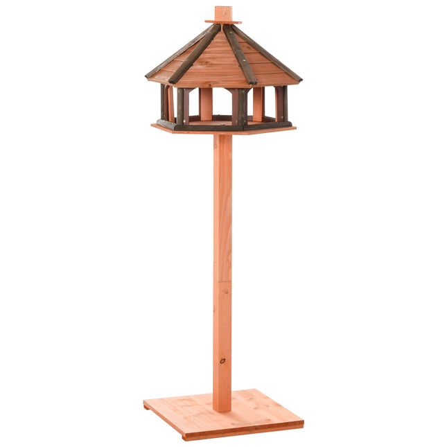 Wooden birdhouse feeder with waterproof roof, 52 x 130 cm