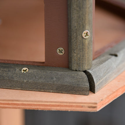Wooden birdhouse feeder with waterproof roof, 52 x 130 cm