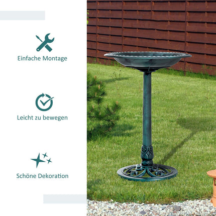 Vogelbad vogelbad met standaard 69,5 cm voor wilde vogels, vogelvoeder & wildvogelbad voor tuin en balkon