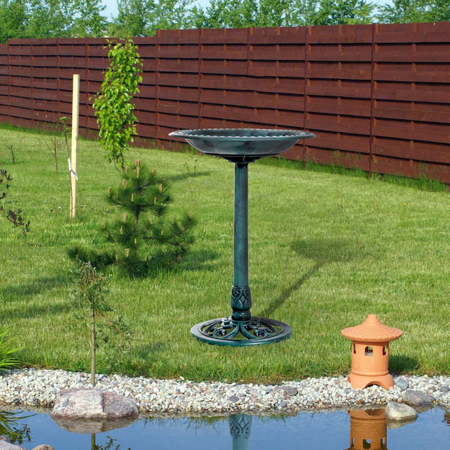 Bain d'oiseaux avec support 69,5 cm pour oiseaux sauvages, mangeoire à oiseaux et bain d'oiseaux sauvages pour jardin et balcon
