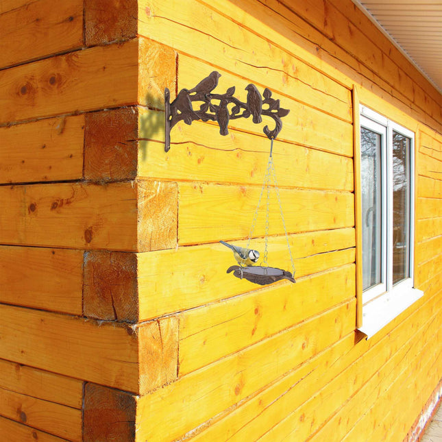 Bird bath in cast iron wall