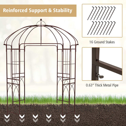 Vogelkäfig-Gartenlaube 2,56 m Metallbogen mit Erdspießen