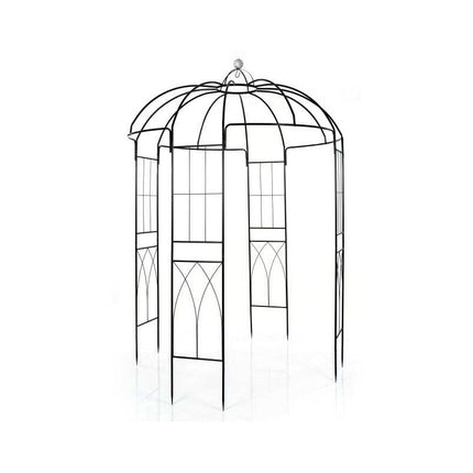 Birdcage Metal Gazebo Pergola 203 x 203 x 296 cm, Black, Climbing Plant Support