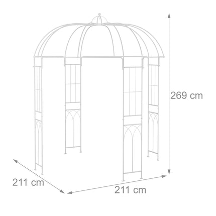 Kovová zahradní pergola ve tvaru ptačí klece – romantický altán