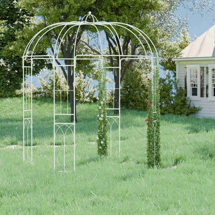 Kovová zahradní pergola ve tvaru ptačí klece – romantický altán