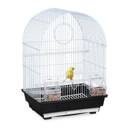 Cage à oiseaux avec accessoires noire