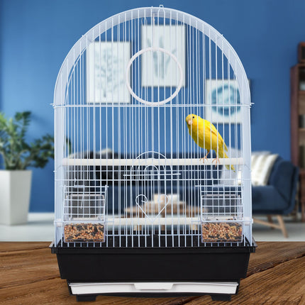 Cage à oiseaux avec accessoires noire