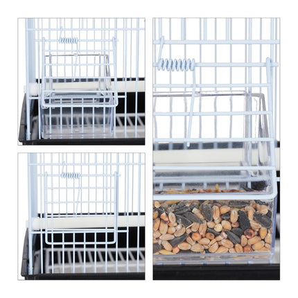 Cage à oiseaux avec accessoires noire
