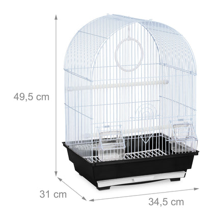 Cage à oiseaux avec accessoires noire