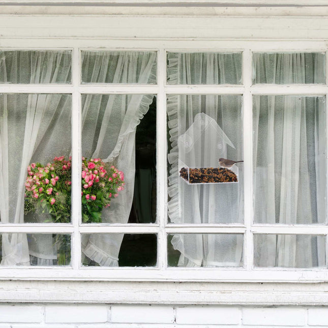 Vogelhäuschen für Fenster, 4er Set