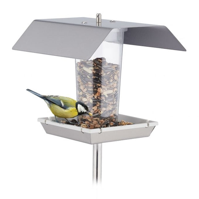 Bird feeder in stainless steel