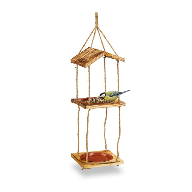 Mangeoire à oiseaux avec 2 bols