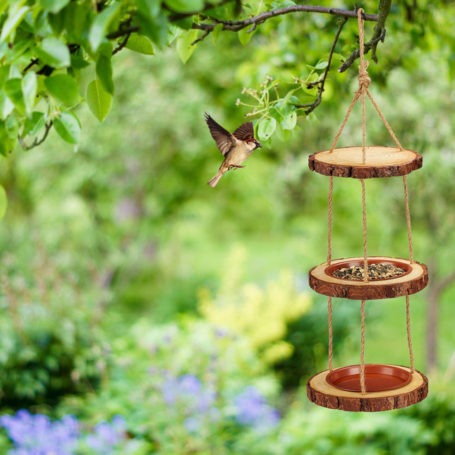 Mangeoire à oiseaux avec 2 bols