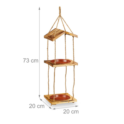 Mangeoire à oiseaux avec 2 bols