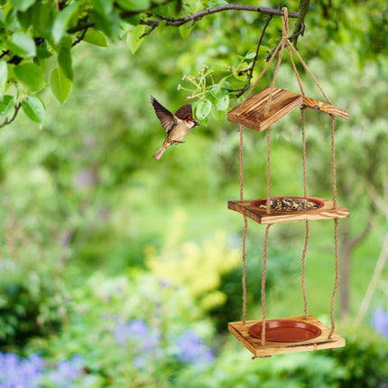 Mangeoire à oiseaux avec 2 bols