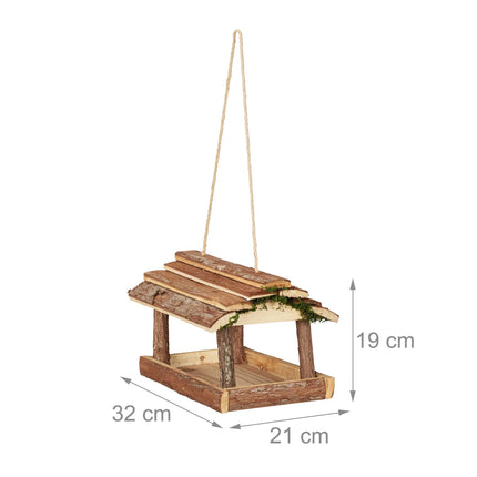 Bird feeder with bark