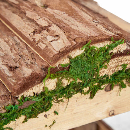 Bird feeder with bark