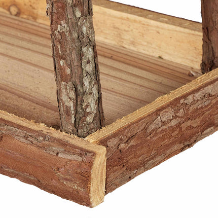 Bird feeder with bark