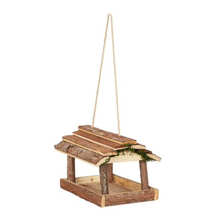 Bird feeder with bark