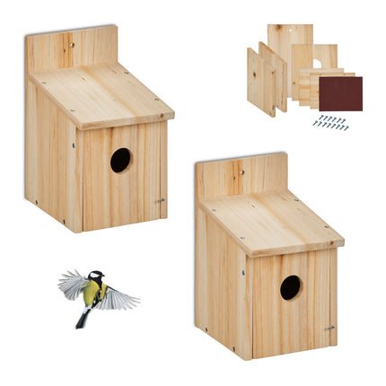 Birdhouse Kit Set of 2 – For Tits & Sparrows, 35mm Hole
