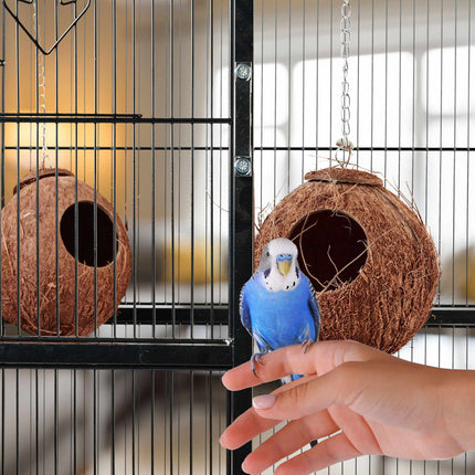 Vogelhäuschen Kokosnuss 2er Set