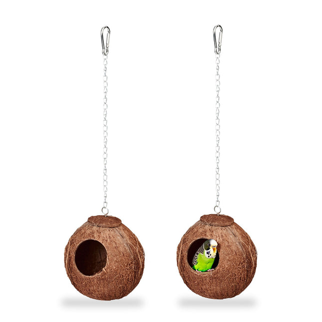 Ptačí budka z kokosu, sada 2 ks