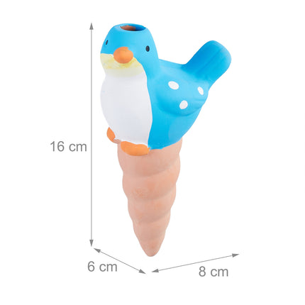 Vogel mit Zapfen aus Ton, 4er Set