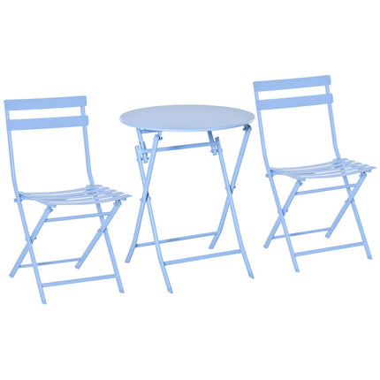 Bistrotisch-Set für 2 Personen – Hellblau, Gartenmöbel